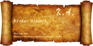 Krohn Albert névjegykártya